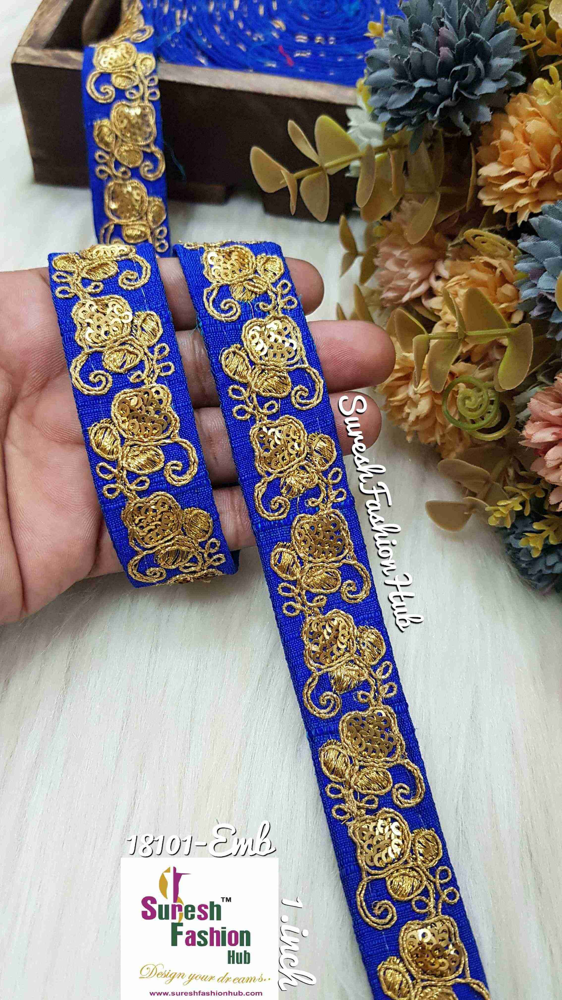 Blue Luxe zari Embroidered Lace