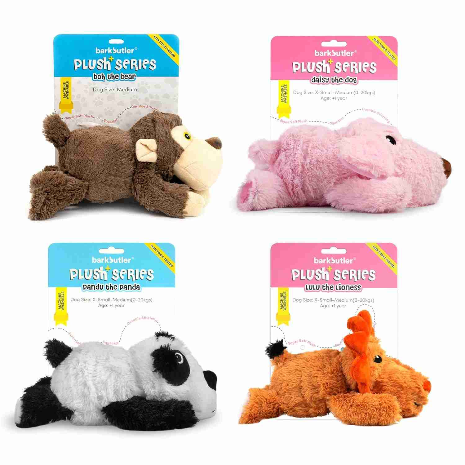 Barkbutler Daisy The Dog Plush, Dog Toy with Squeaker