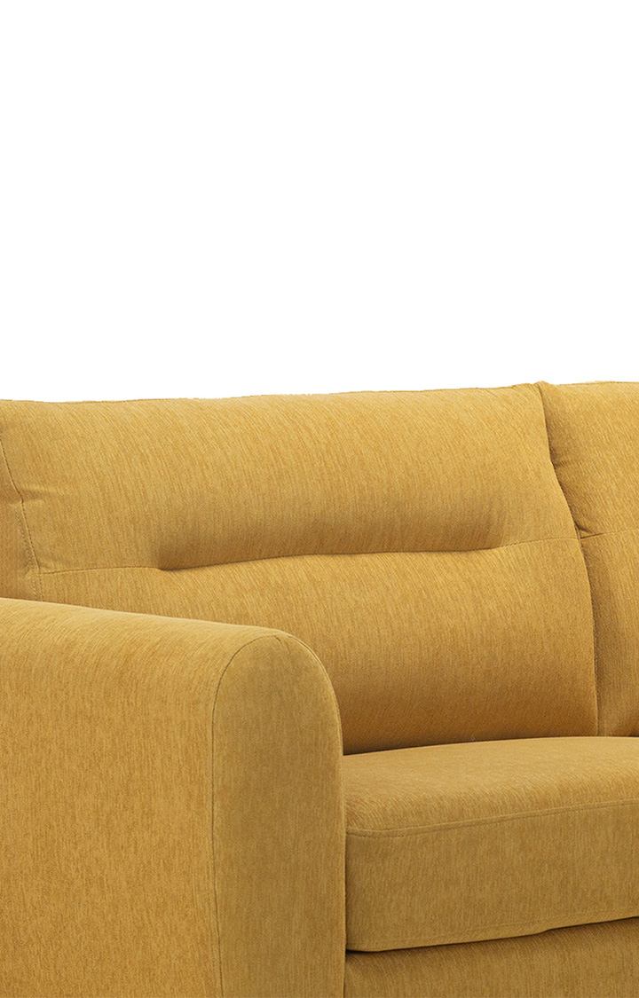 neudot Scott Sofa for Living Room |3 Persons Sofa|Premium Fabric with Cushioned Armrest | Solid Wood Frame|3 Seater in Husky Yellow Color