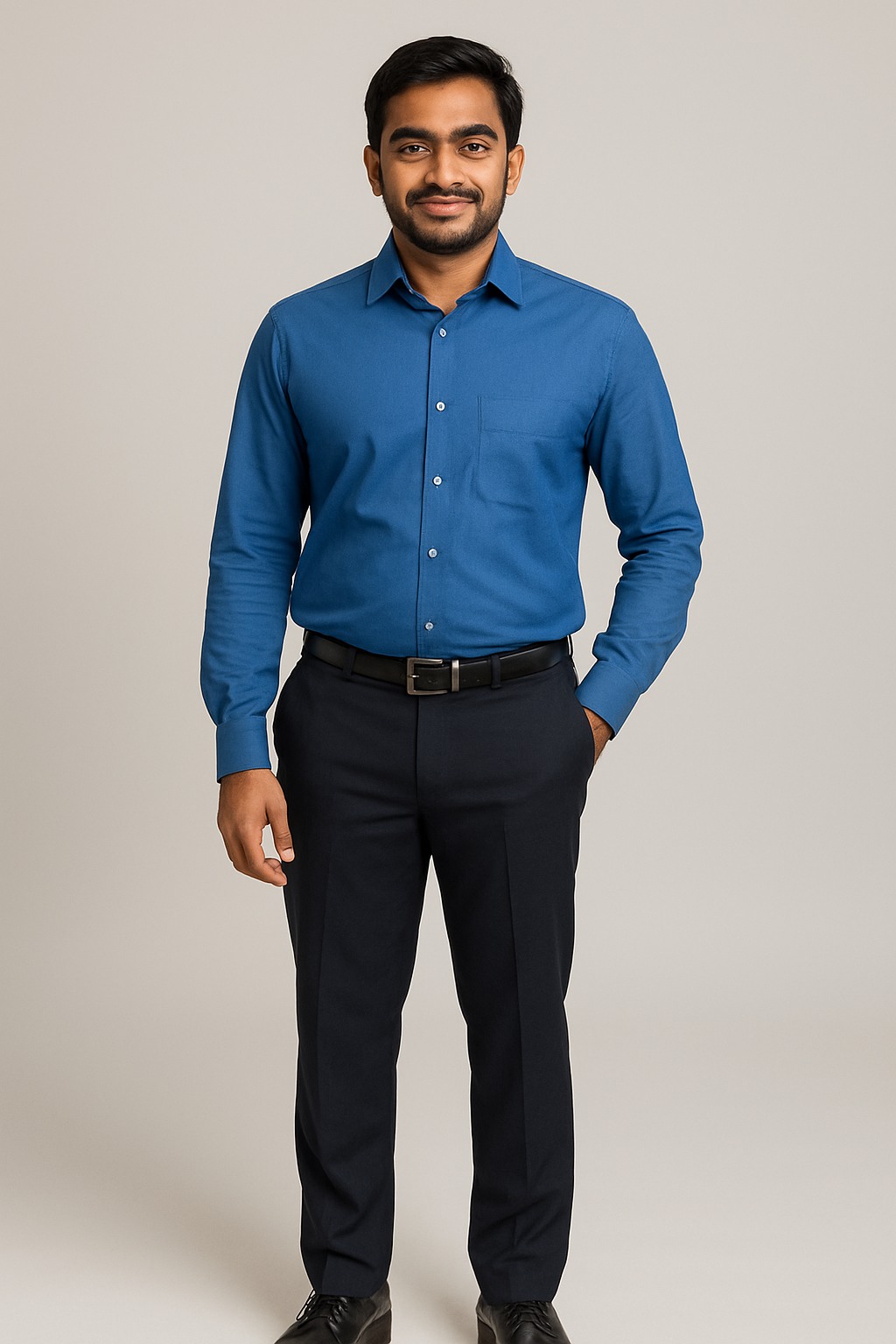Formal Blue Shirt & Navy Blue Trouser