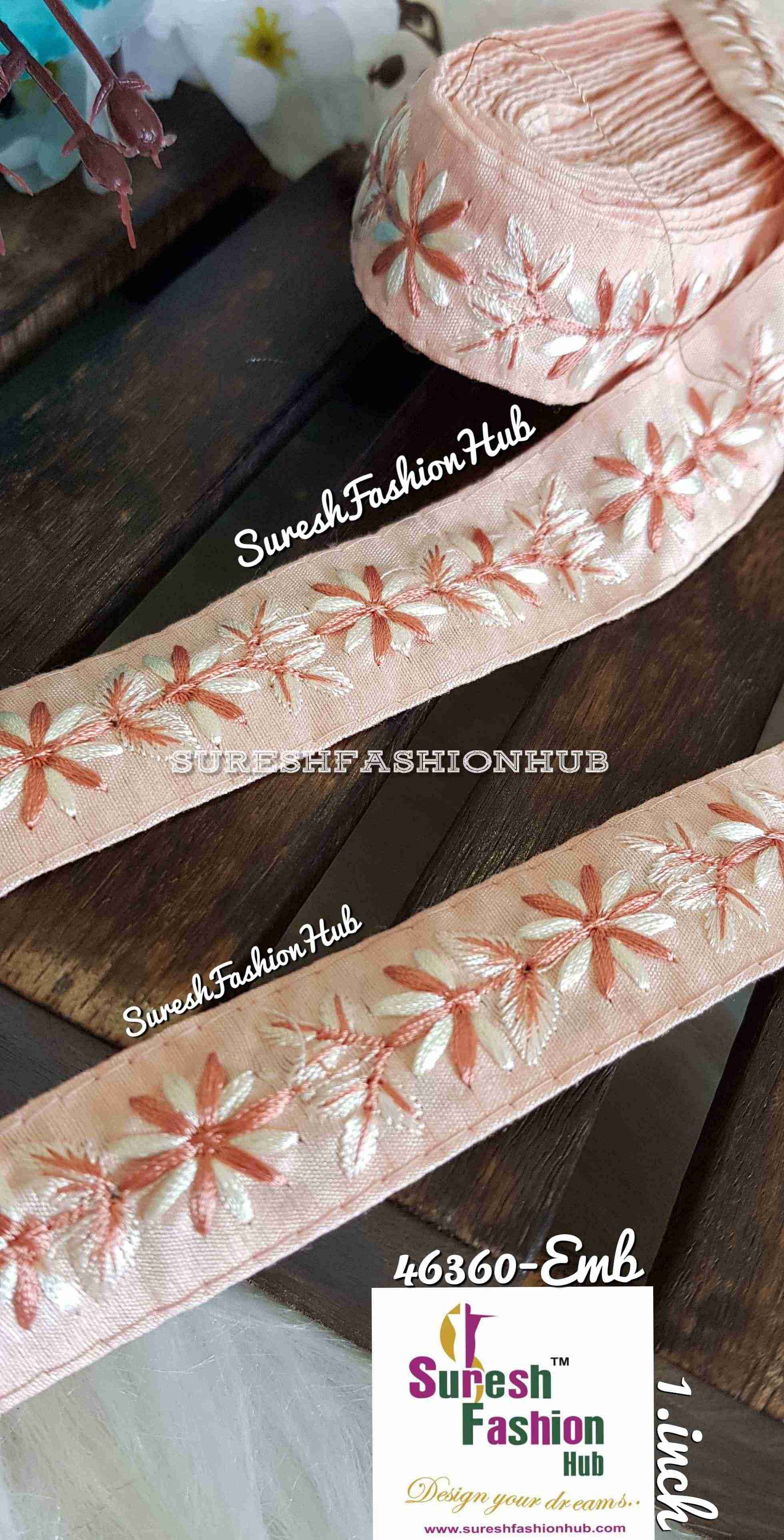 Dainty Daisies Peach  Designer Trim