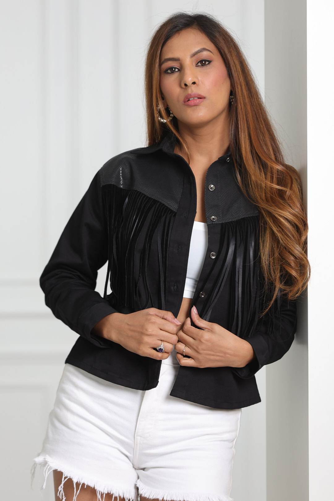 Black tassel jacket Shirt