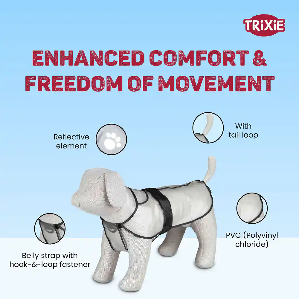 Trixie Piping Transparent Raincoat for Dogs