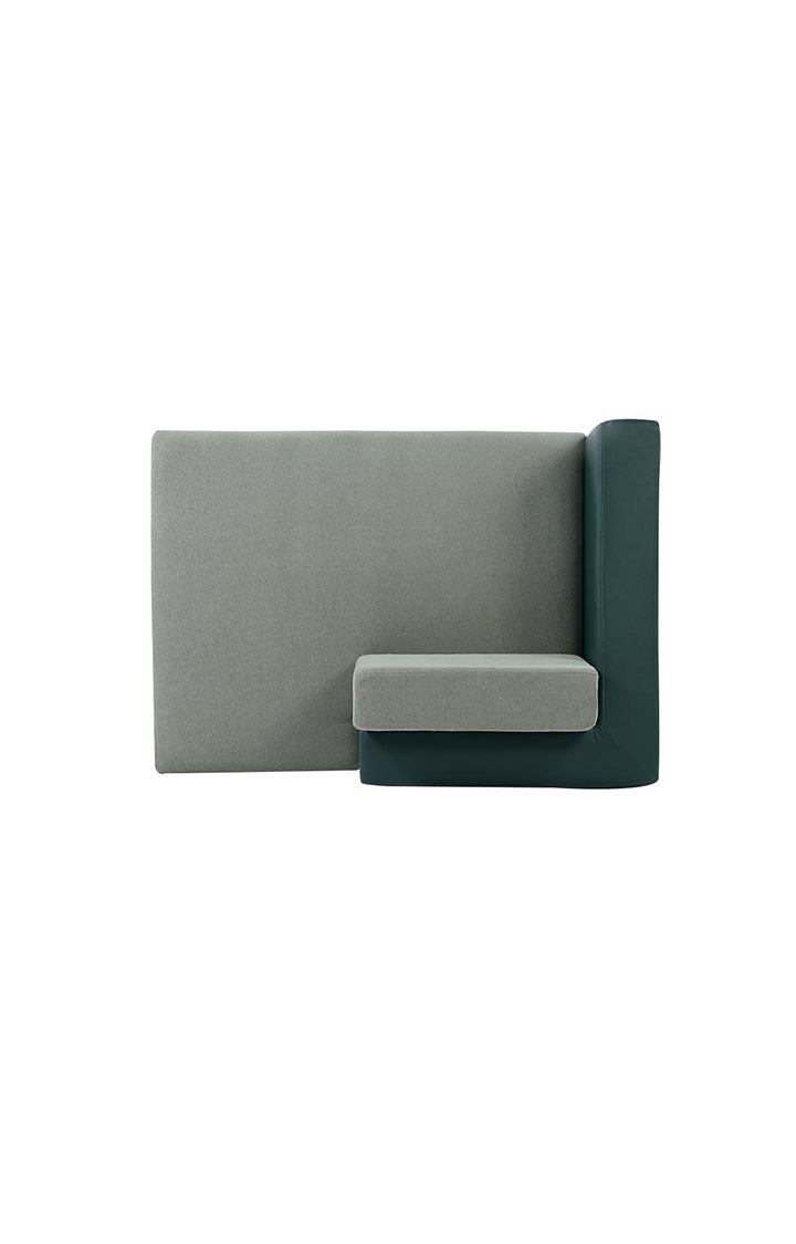 neudot Hailey Duet Fabric 1 Seater Left Aligned Lounger| Sectional | LHS | in Misty Green | Dual Colour |