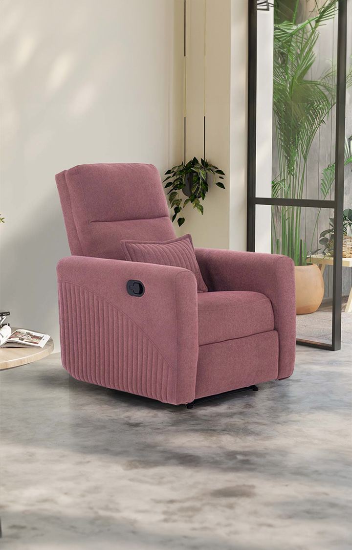 Eazy Boy Single Seater Fabric Recliner - Ceramic Pink