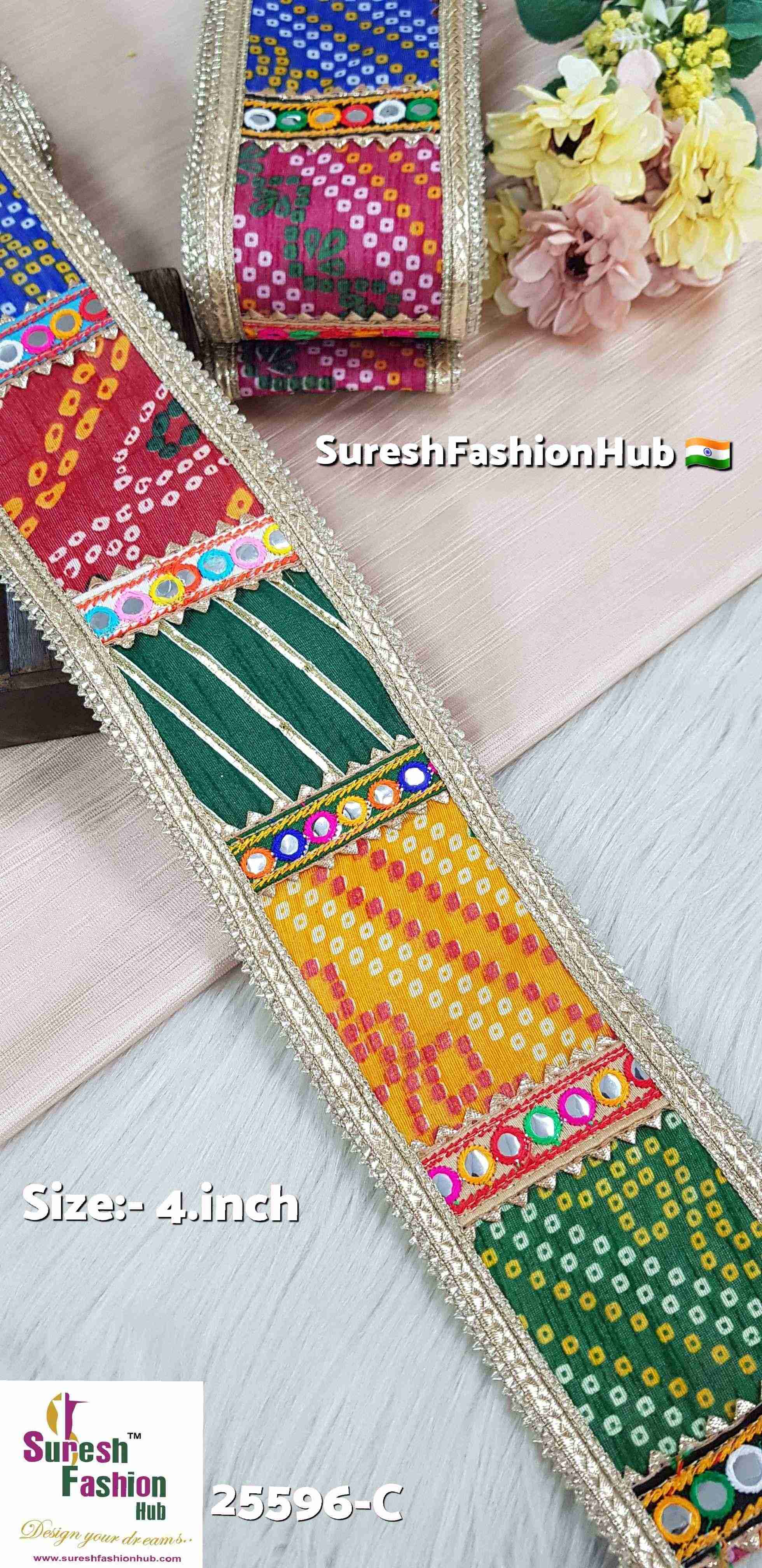 Khichdi Bandhani Jhalar Lace
