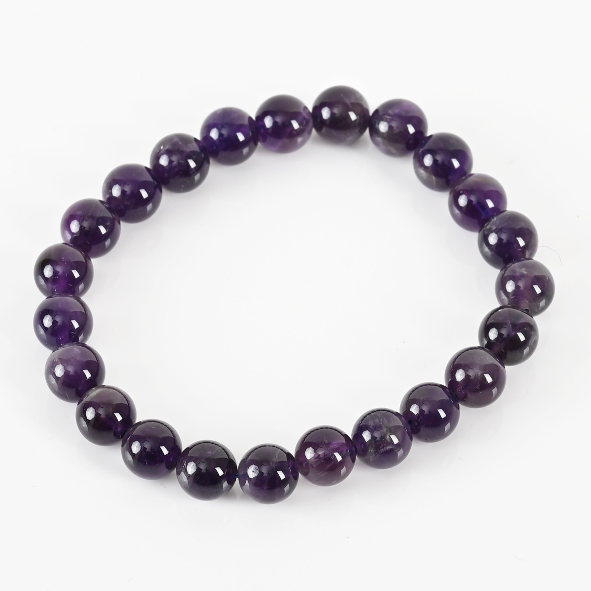 Shiv Ratan Kendra Genuine Amethyst Bracelets - Brings Inner peace and spirituality II Length: 3.5"