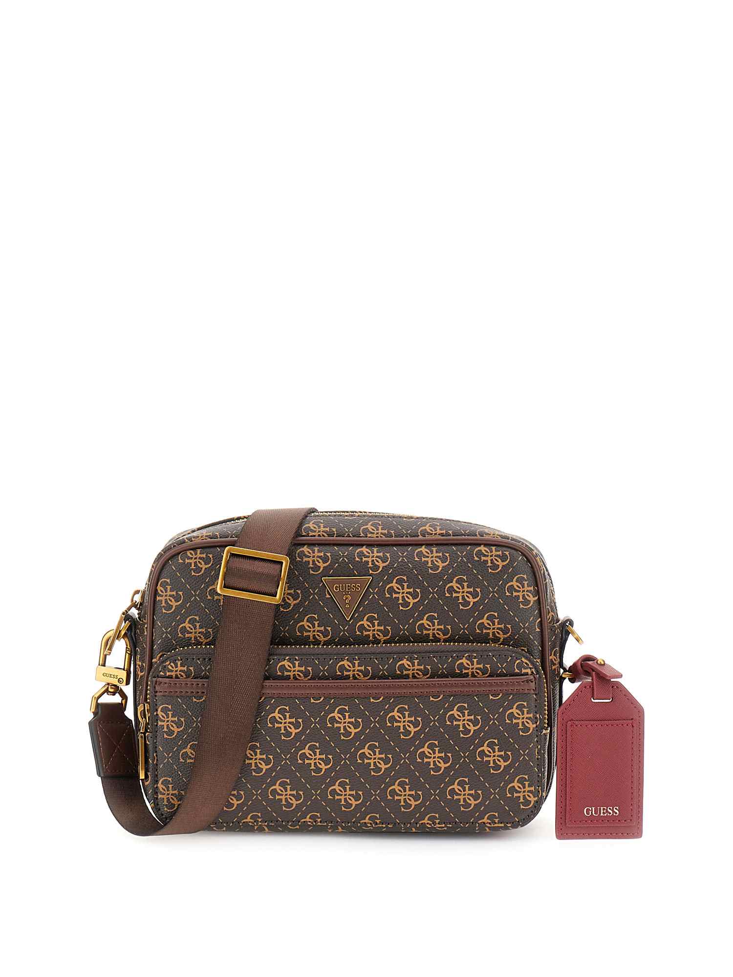 Guess Brown PU Printed MEN Cross Body