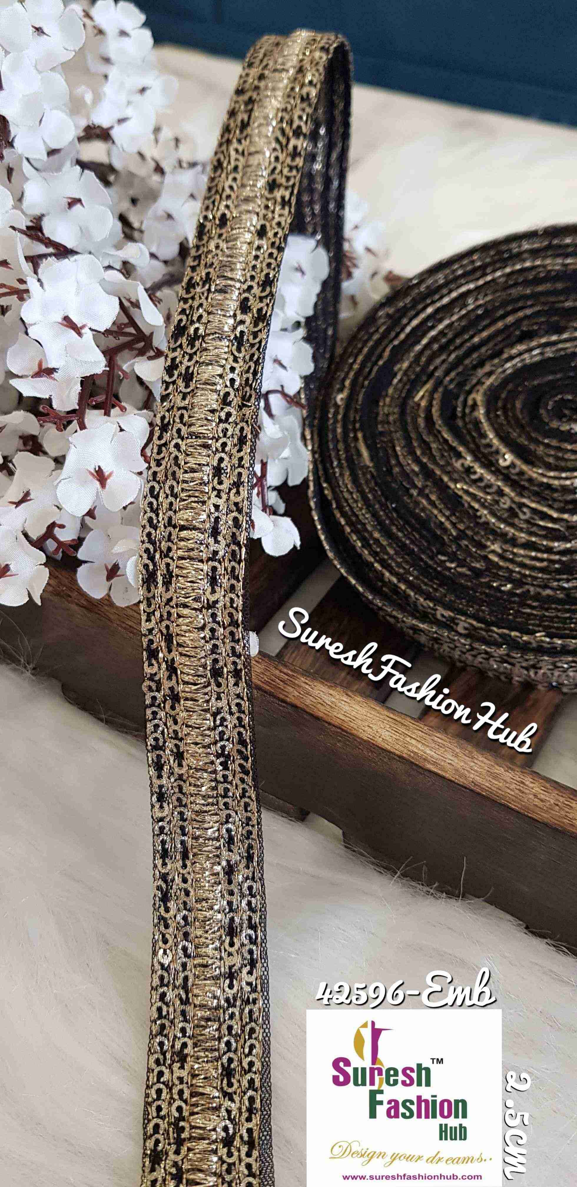 Modern Bride Black embroidered trim