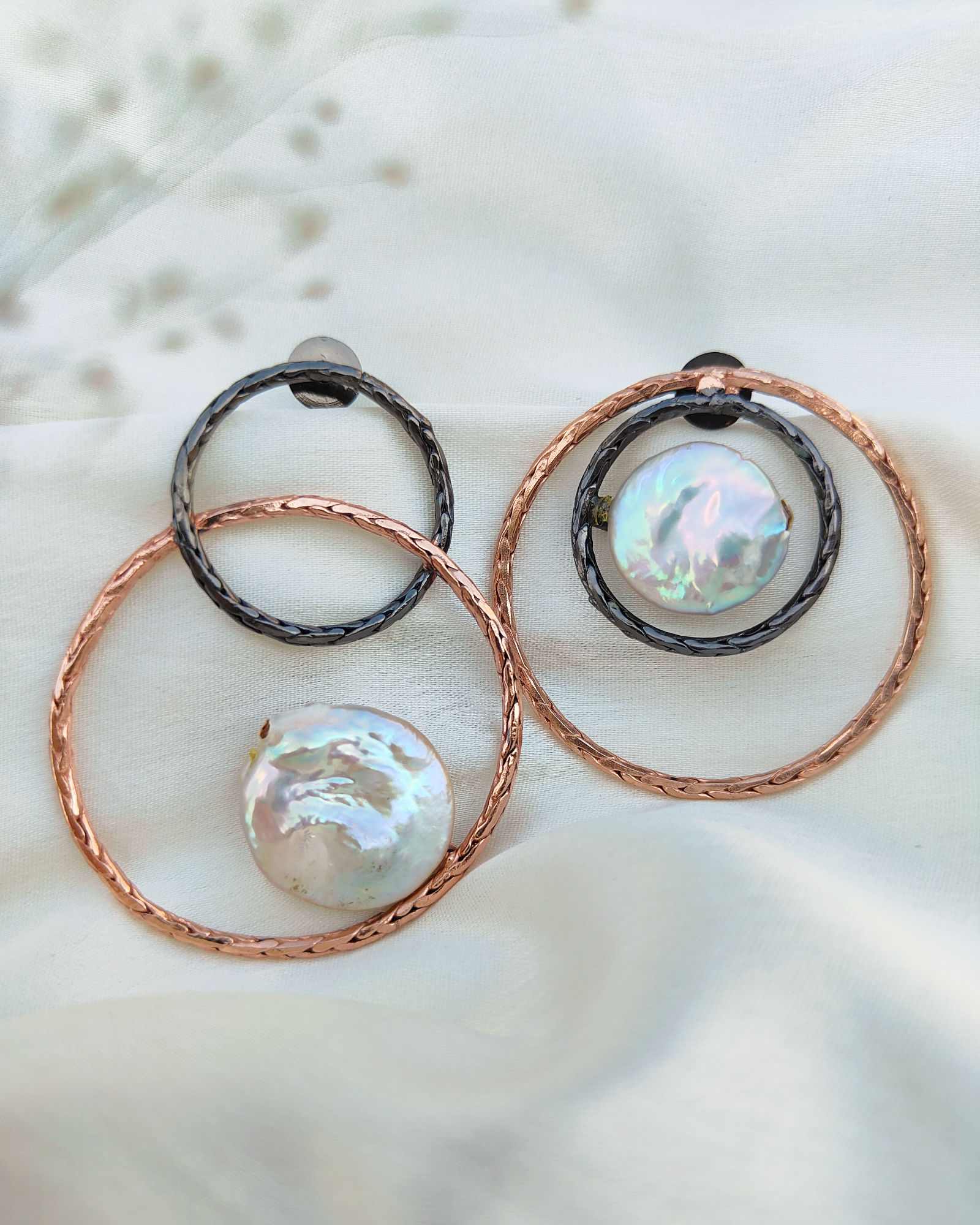 mismatch earrings in dark