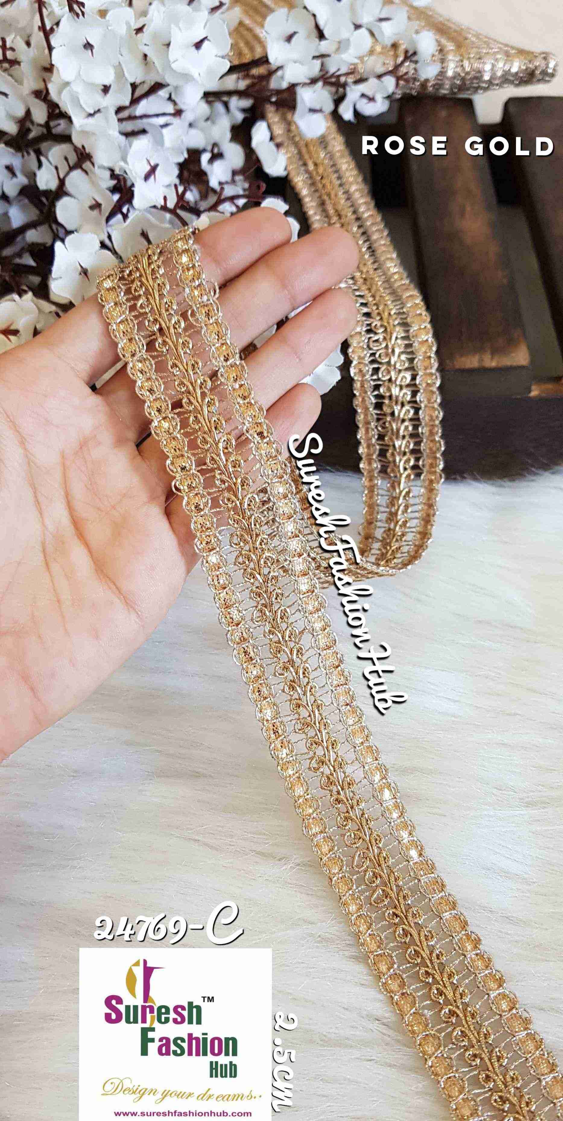Very Intricate Rose Gold Color Designer Trim