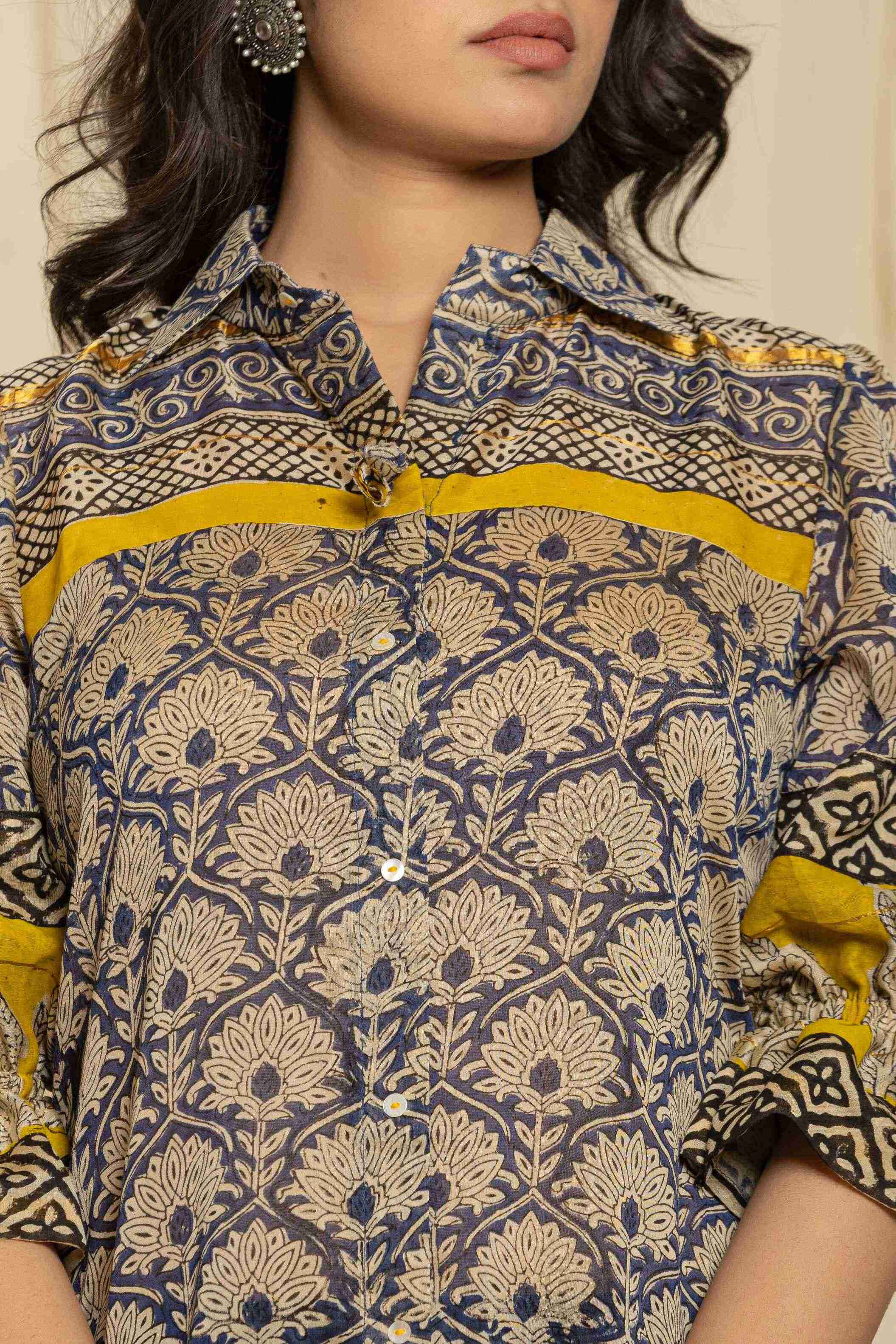 Block printed short dress