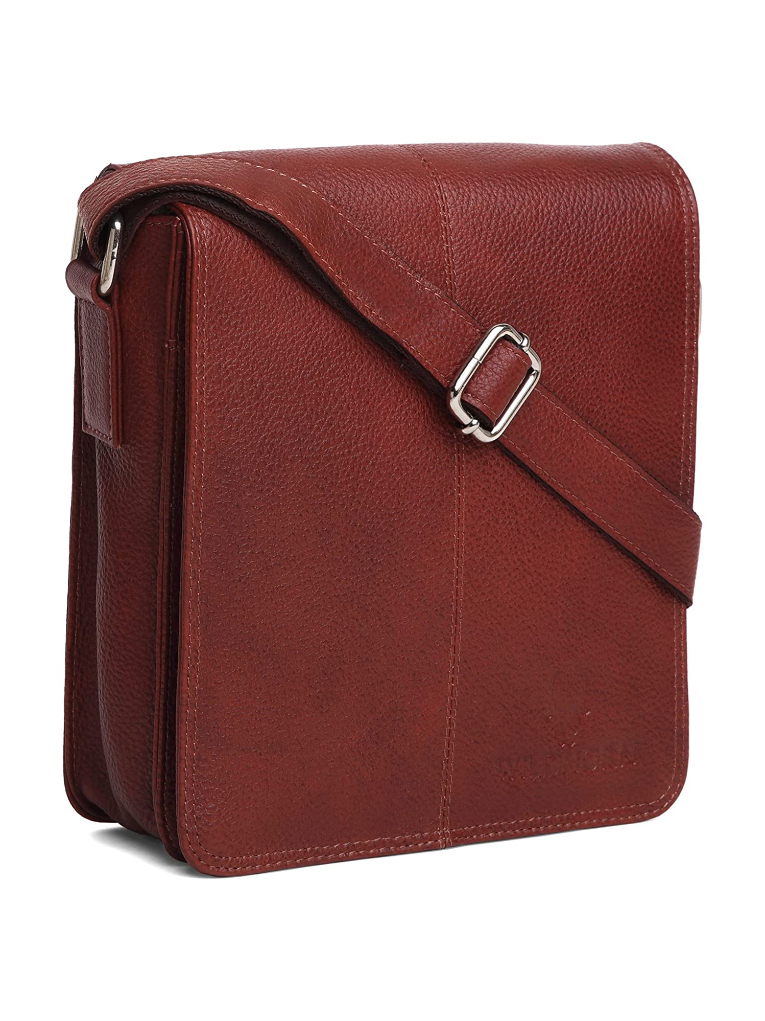 WildHorn 100% Genuine Classic Leather Maroon Sling Bag for Men
