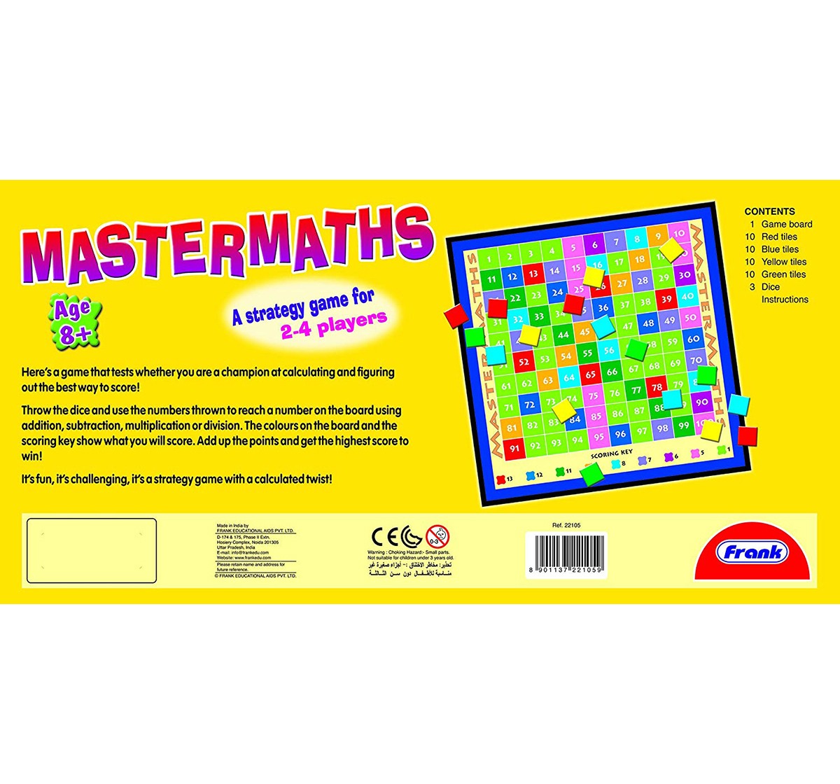 Frank  Mastermaths Board Game For 8 Year Old Kids And Above Puzzles for Kids age 6Y+