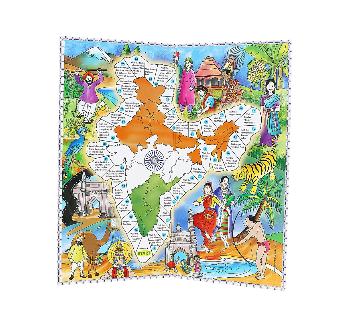 Frank  Discover India Board Game,Puzzles for Kids age 8Y+