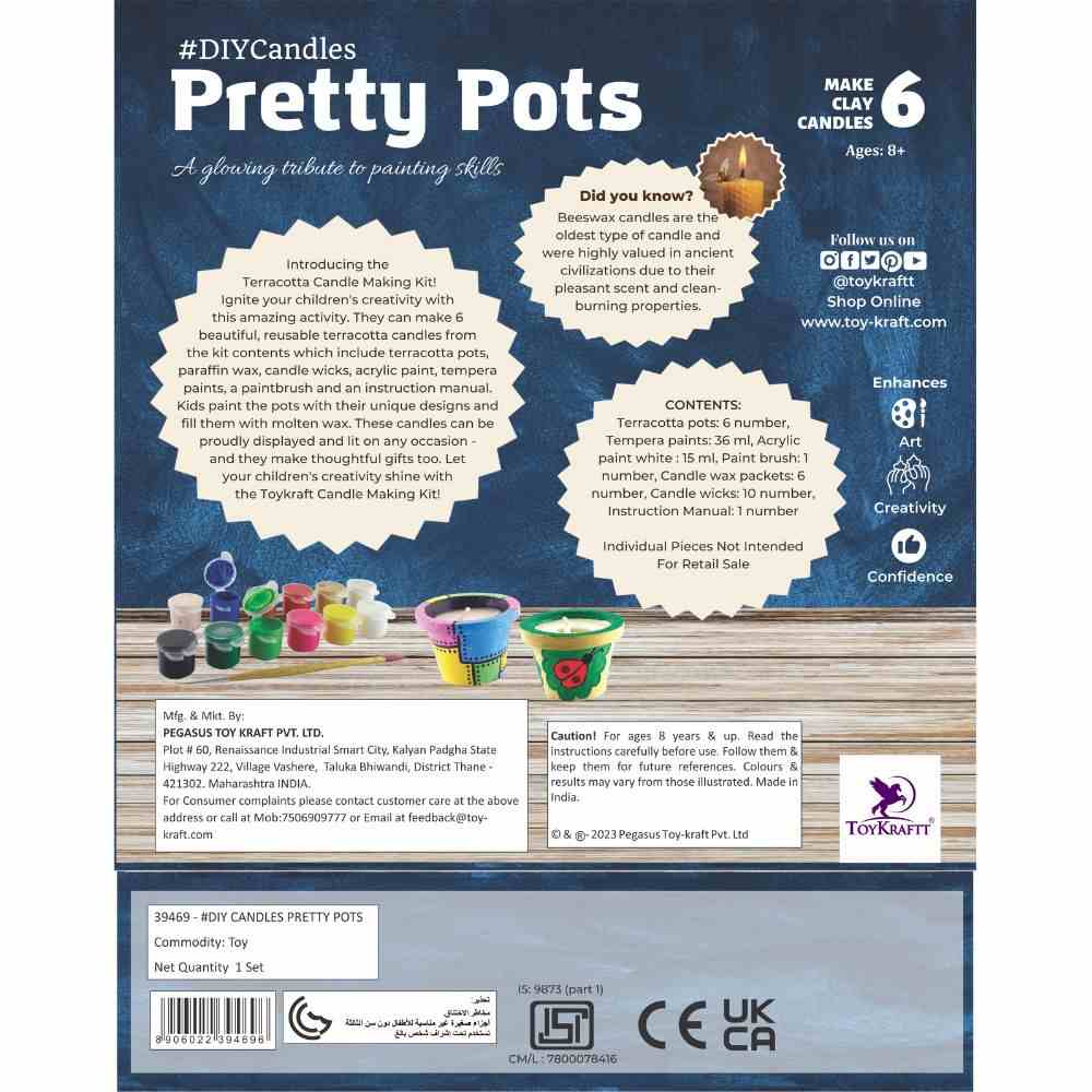 Toy Kraft Candles From Pretty Pots DIY Art & Craft Kits for Kids age 8Y+