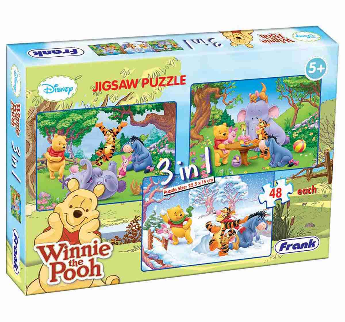 Frank Winnie The Pooh 3 In 1 Puzzle Puzzles for Kids Age 5Y+