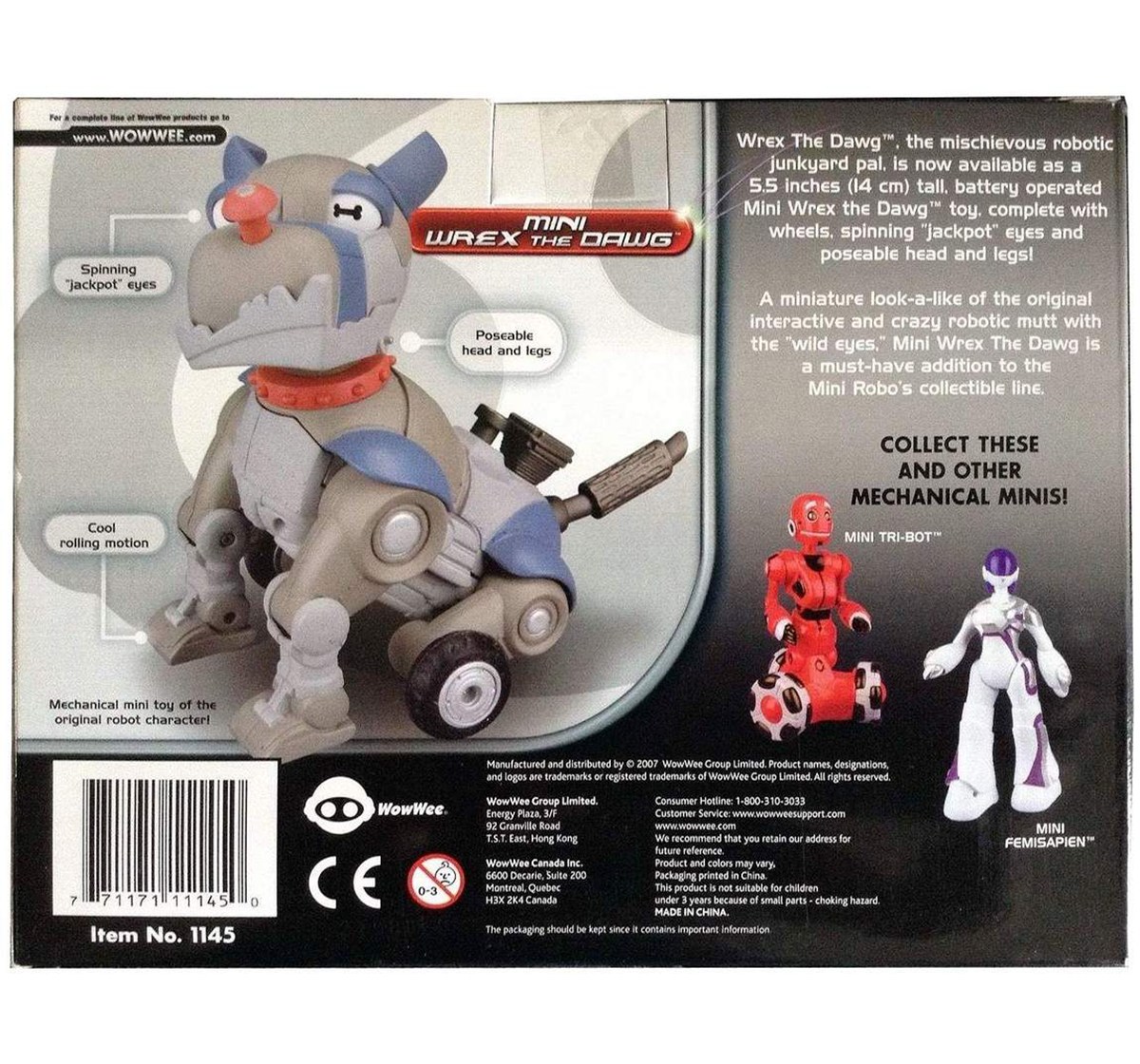 Wowwee Mini Wrex Robot The Dawg Robotics for Kids age 4Y Grey