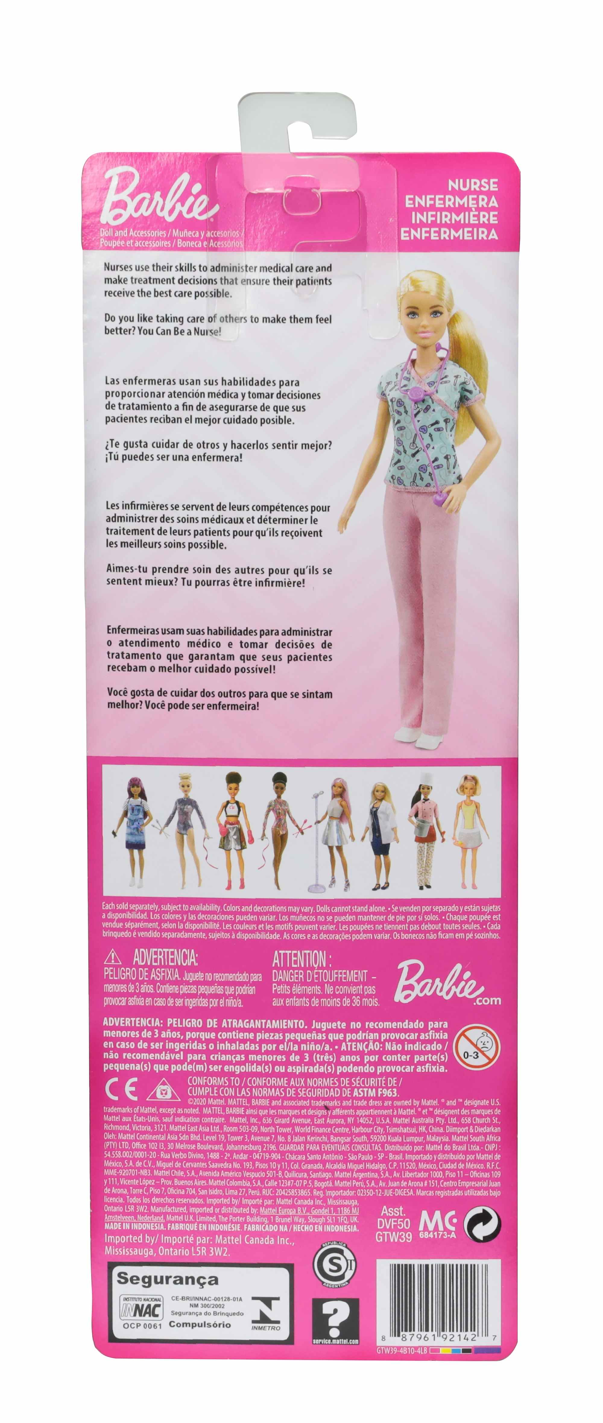 Barbie Core Career Nurse Doll Barbie Featuring & Up 3Y+ Multicolour
