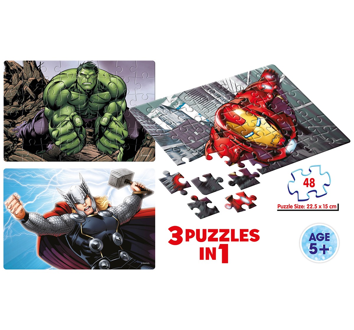 Disney Avengers 3 In 1 Activity Puzzle Set for Kids Age 5Y+