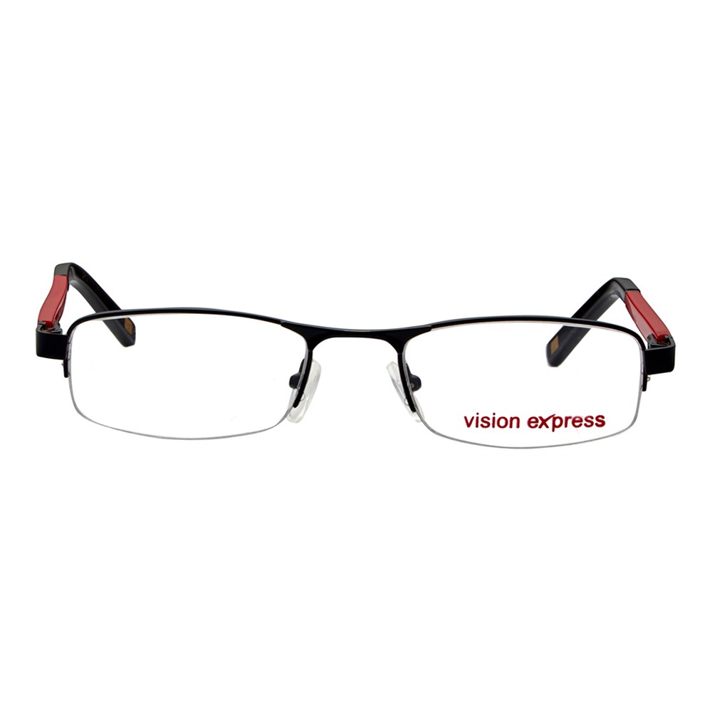 Half Rim Metal Rectangle Black Medium Vision Express 12003 Eyeglasses