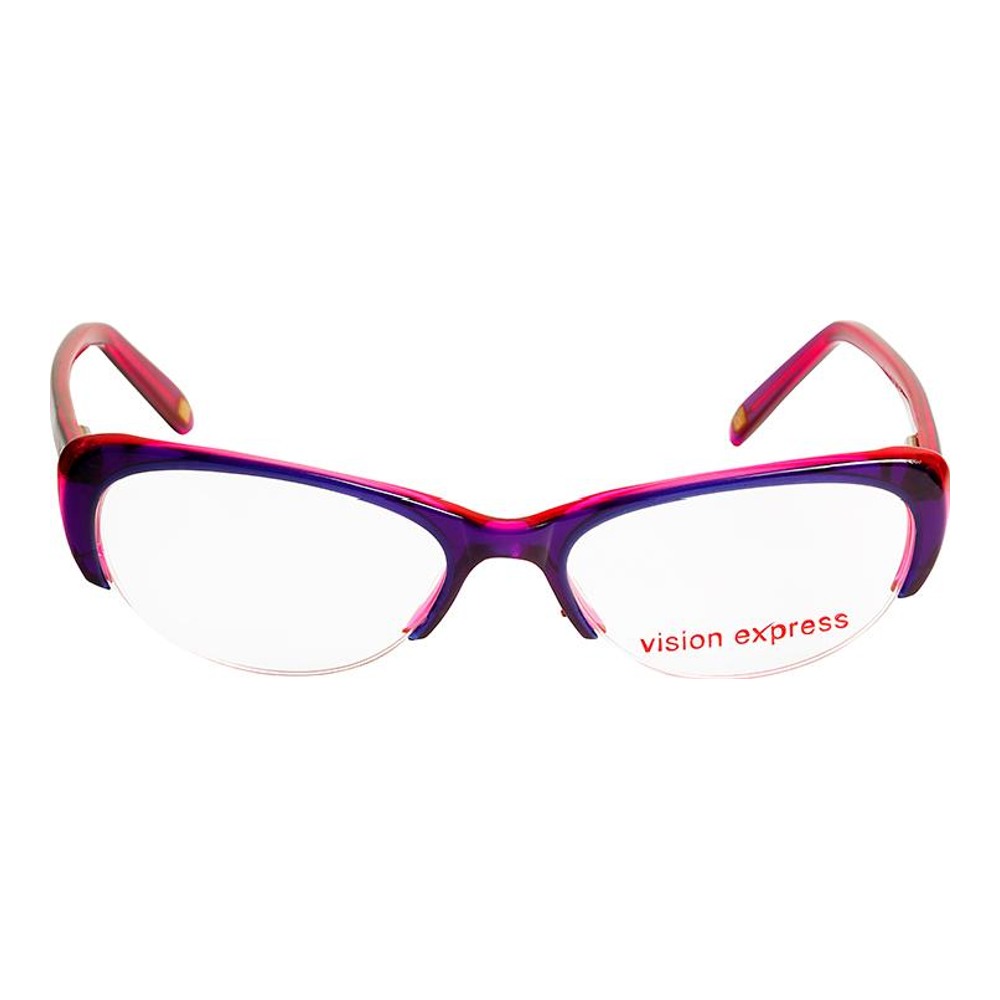 Blue Shield Zero Power Computer Glasses Half Rim Almond Purple Acetate Small 48889