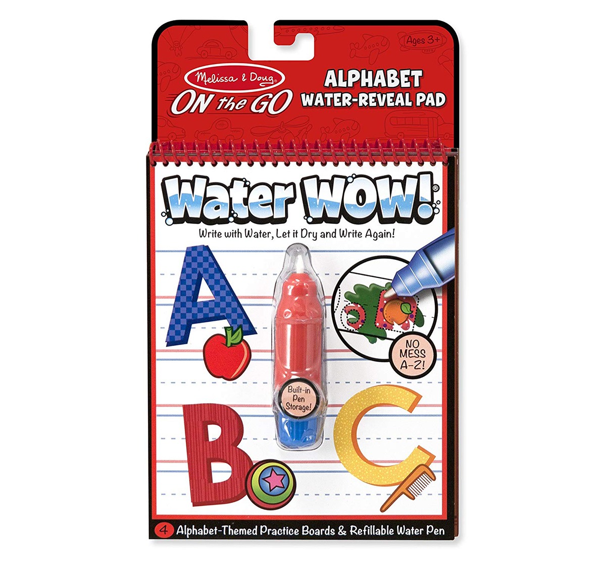 Melissa & Doug on The Go Water Wow! Alphabet (Reusable Reveal Activity Pad, Chunky-Size Pen) DIY Art & Craft Kits for Kids age 3Y+