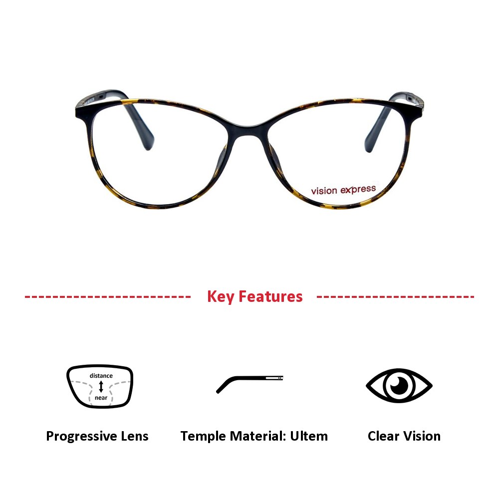 Full Rim Ultem Round Brown Medium Vision Express 48980 Eyeglasses