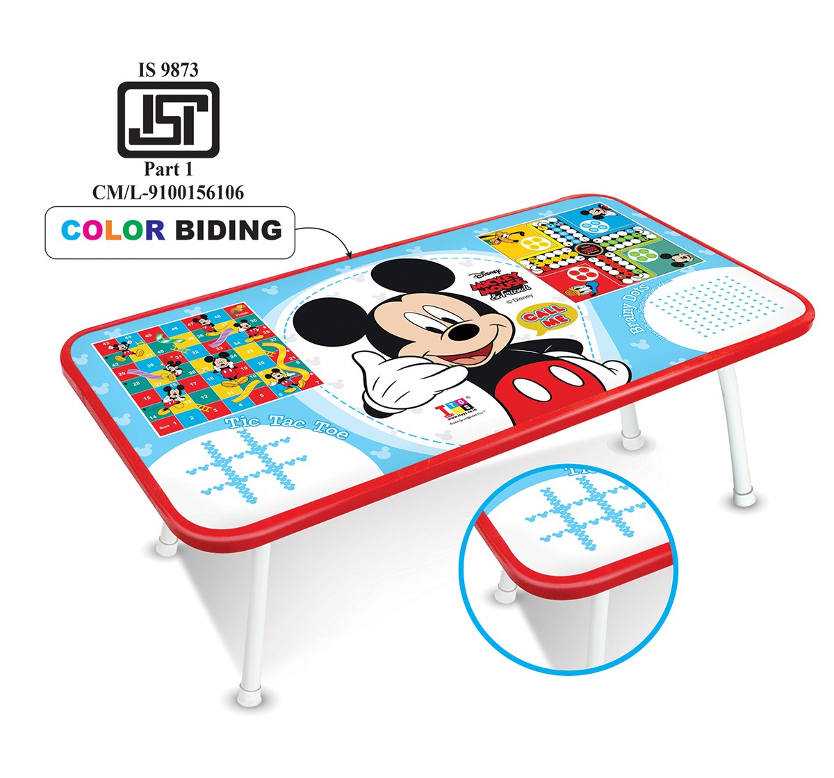 IToys Disney mickey Ludo game table for kids, Unisex, 4Y+(Multicolour)