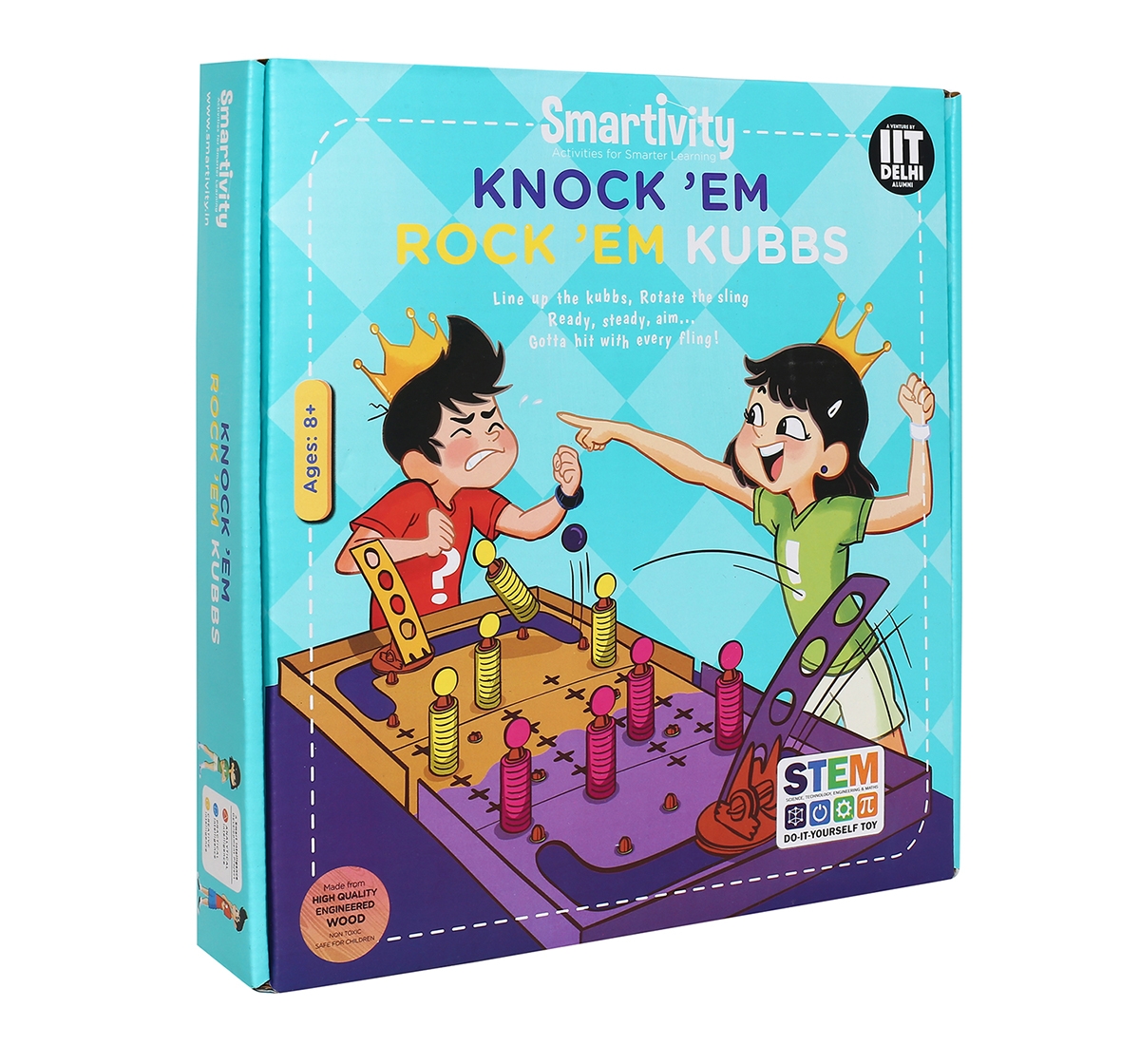 Smartivity | Smartivity Knock 'Em Rock 'Em Kubbs : Stem, Learning, Educational and Construction Activity Toy Gift for age 8Y+  (Multi-Color) 2