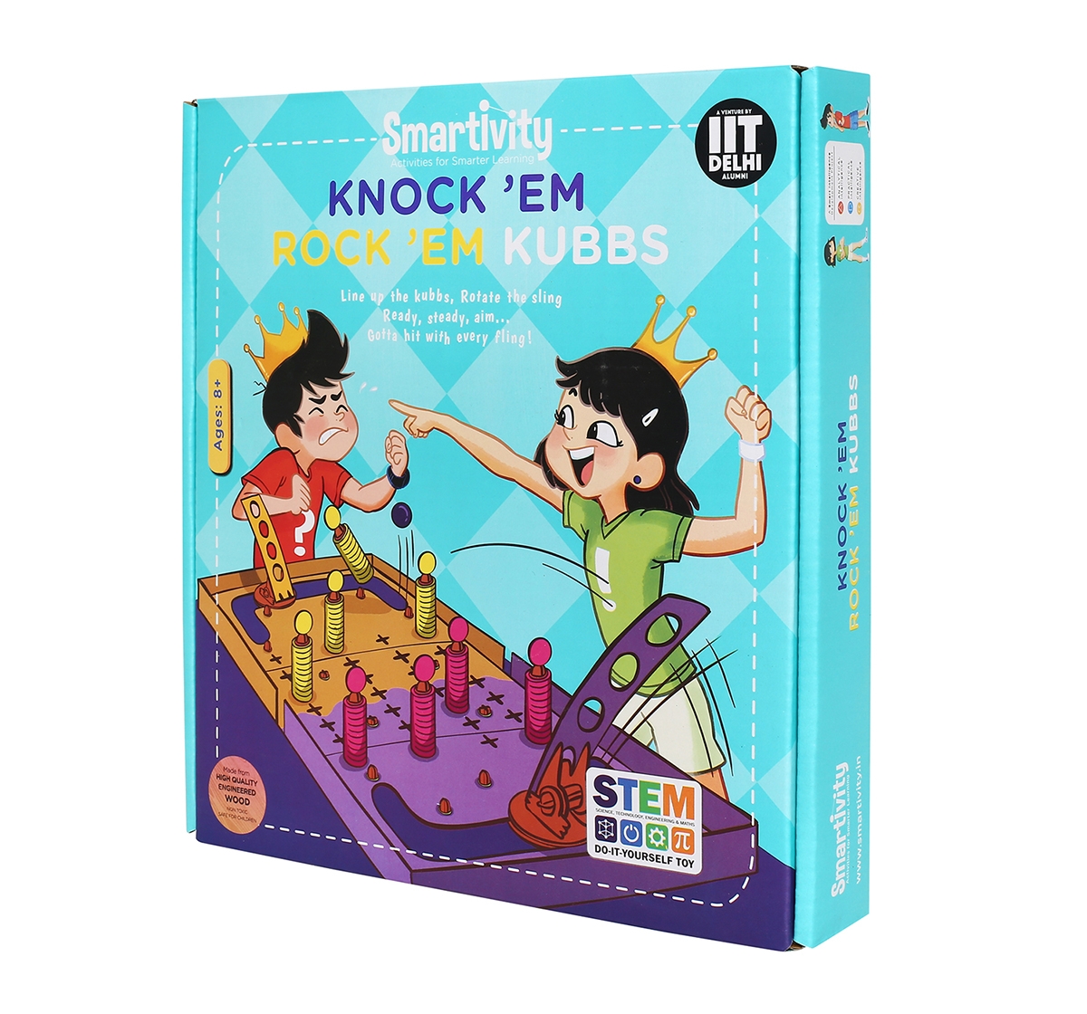 Smartivity | Smartivity Knock 'Em Rock 'Em Kubbs : Stem, Learning, Educational and Construction Activity Toy Gift for age 8Y+  (Multi-Color) 1