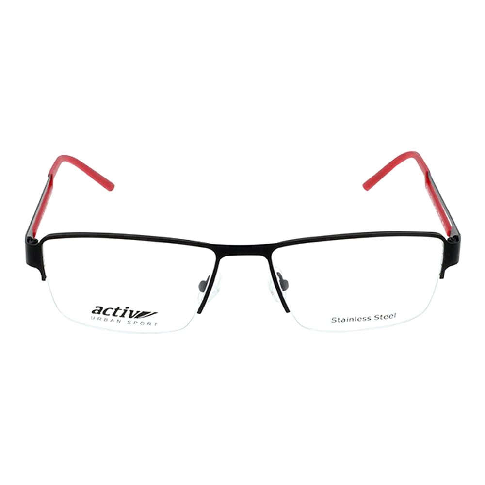 Blue Shield Zero Power Computer Glasses Half Rim Rectangle Black Metal Large ACCM05
