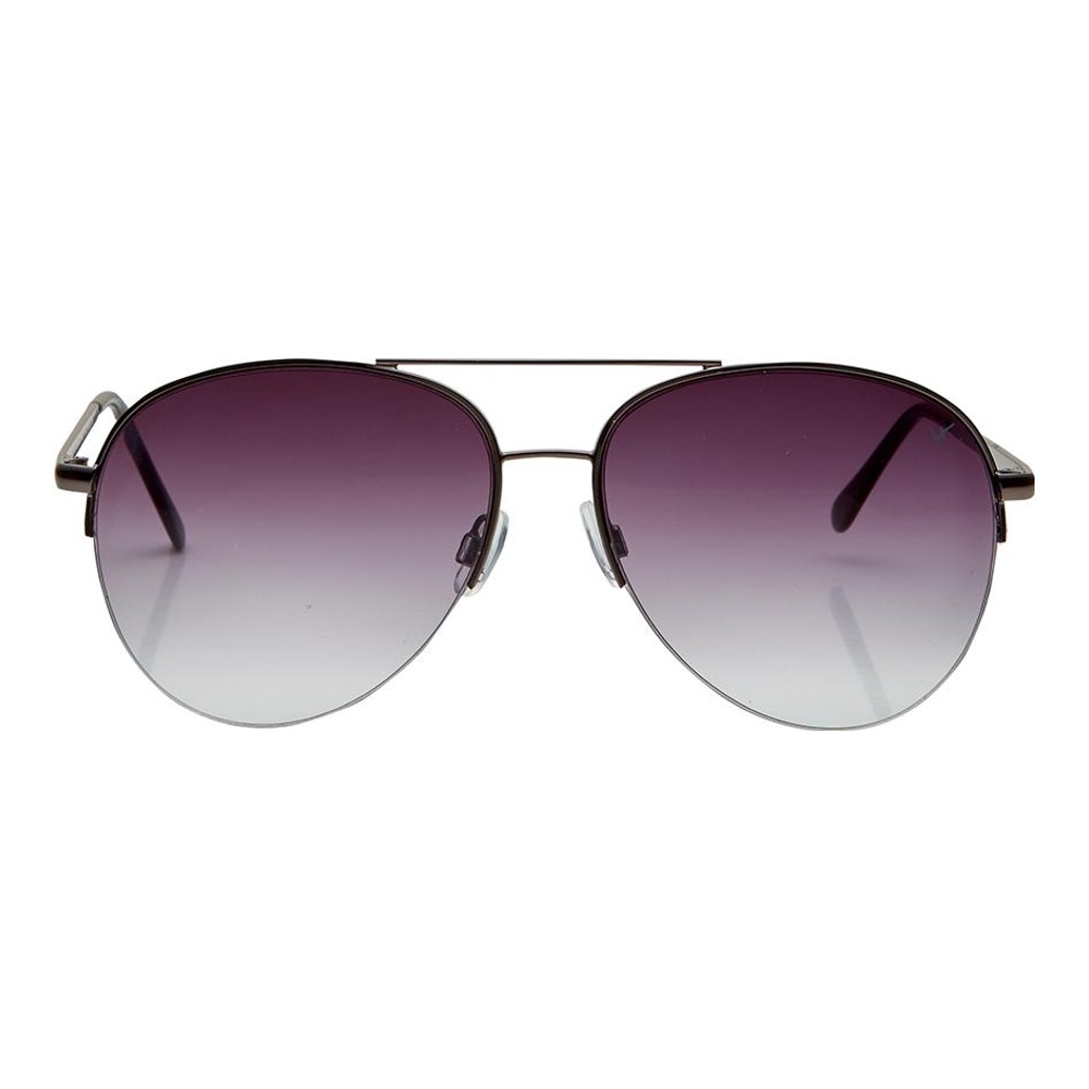 Aviator Grey Gradient Metal Half Rim Men Medium Vision Express 12018 Sunglasses