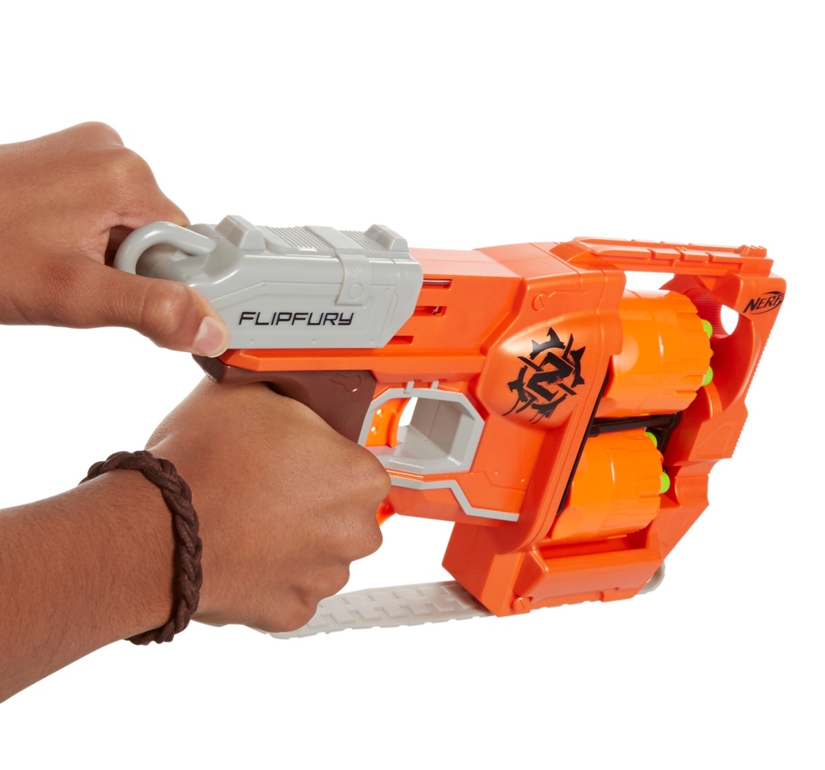 Nerf | Nerf Zombie Strike Flip Fury Blaster Toy for kids 8Y+, Multicolour 4