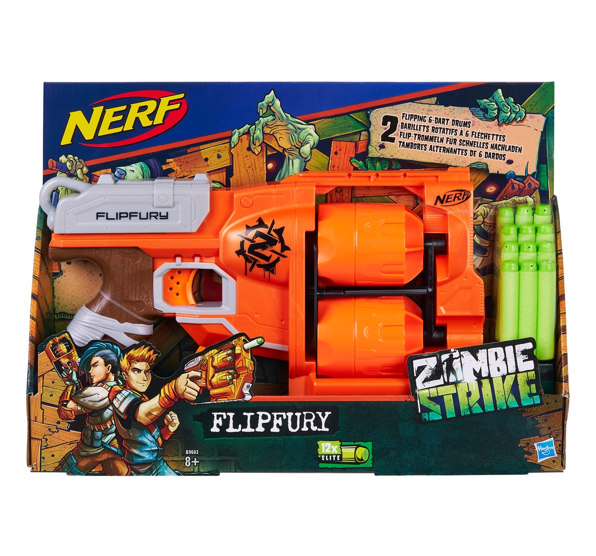 Nerf | Nerf Zombie Strike Flip Fury Blaster Toy for kids 8Y+, Multicolour 2