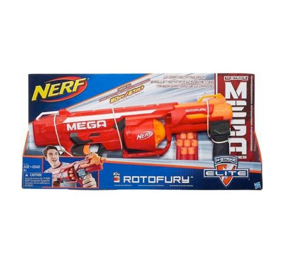 Nerf | Nerf Mega Rotofury Blaster -- 10-Dart Rotating Drum --  age 8Y+ 6