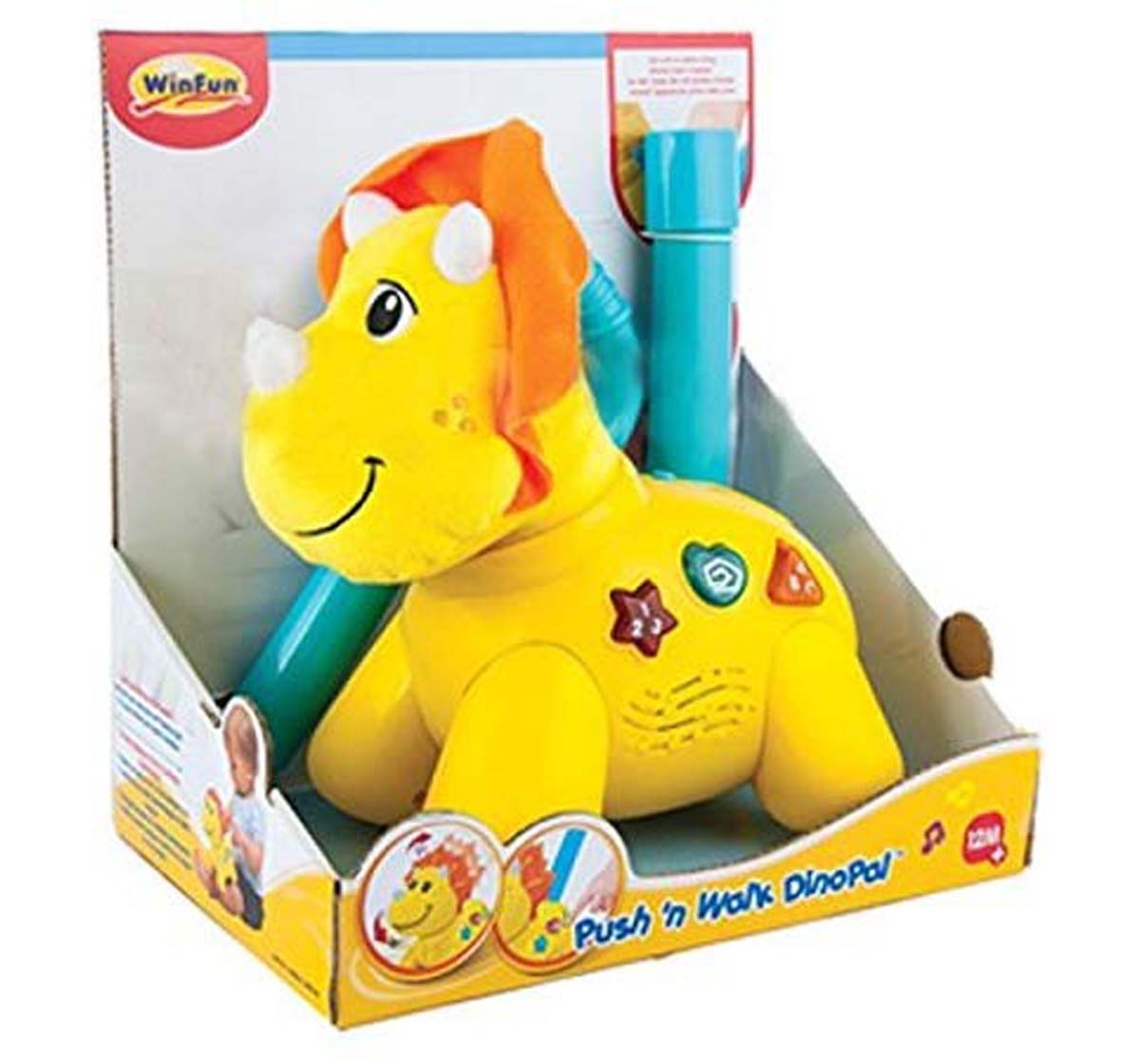 WinFun | Winfun Push N Walk Dino Pal - Yellow Early Learner Toys for Kids age 12M+ 0