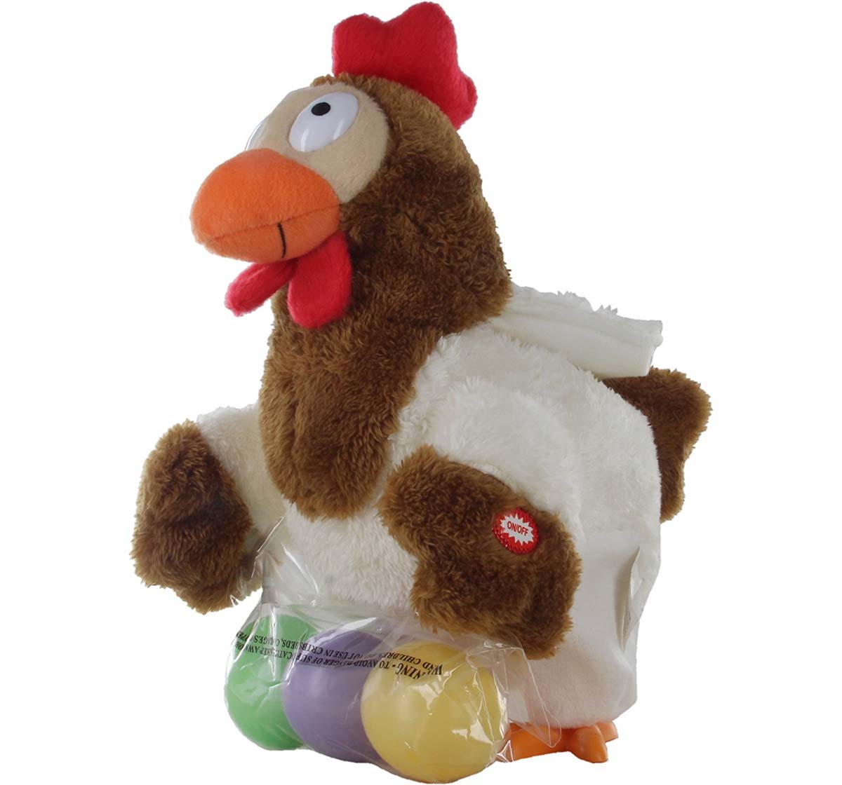 Woody O'Time Funny Brown Egg Laying Hen Interactive Soft Toys for Kids age 3Y+ 15.6 Cm