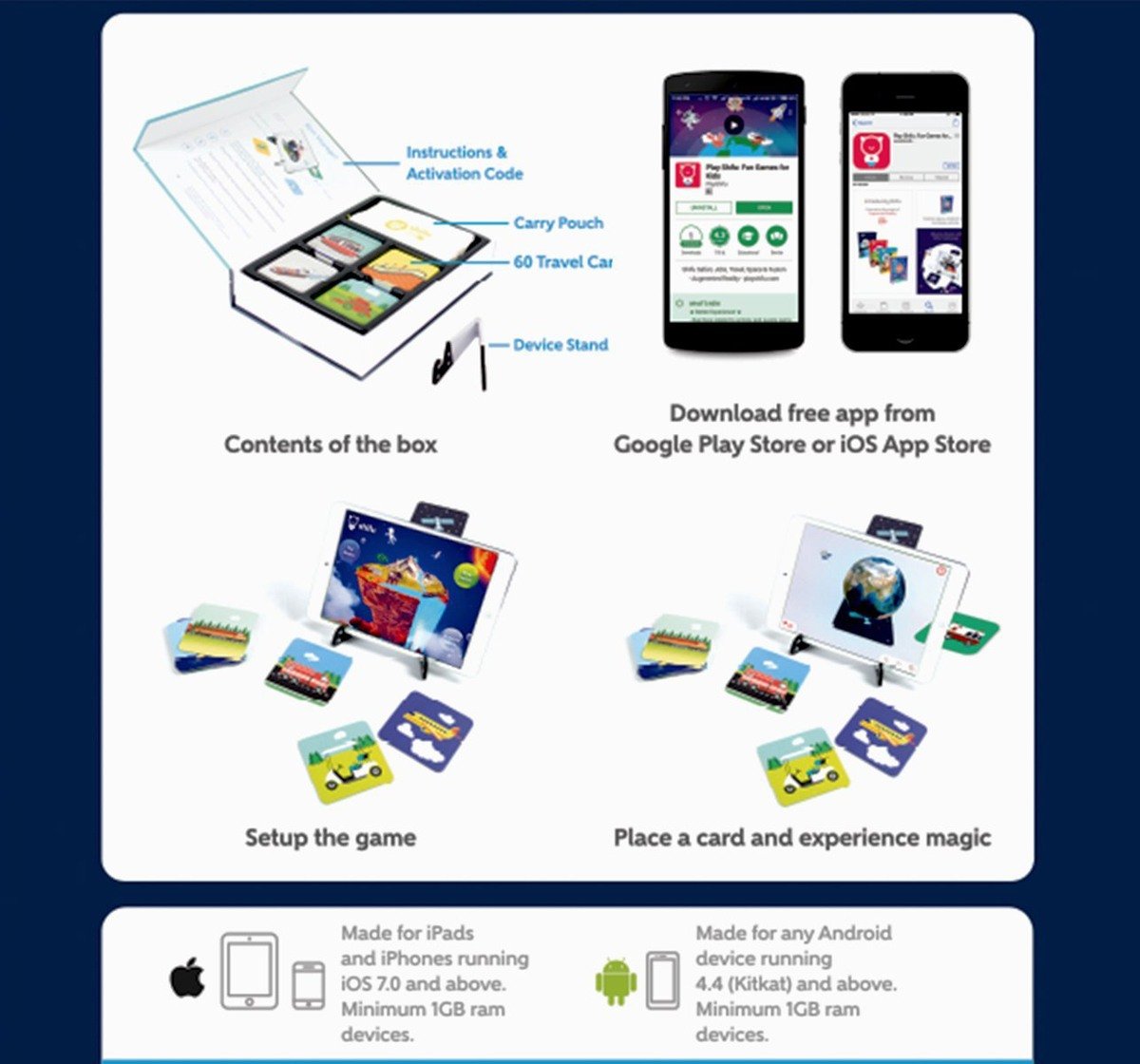 Playshifu Travel Augmented Reality Learning Games - Ios & Android (60 Vehicle Cards) Science Kits for Kids age 24M+