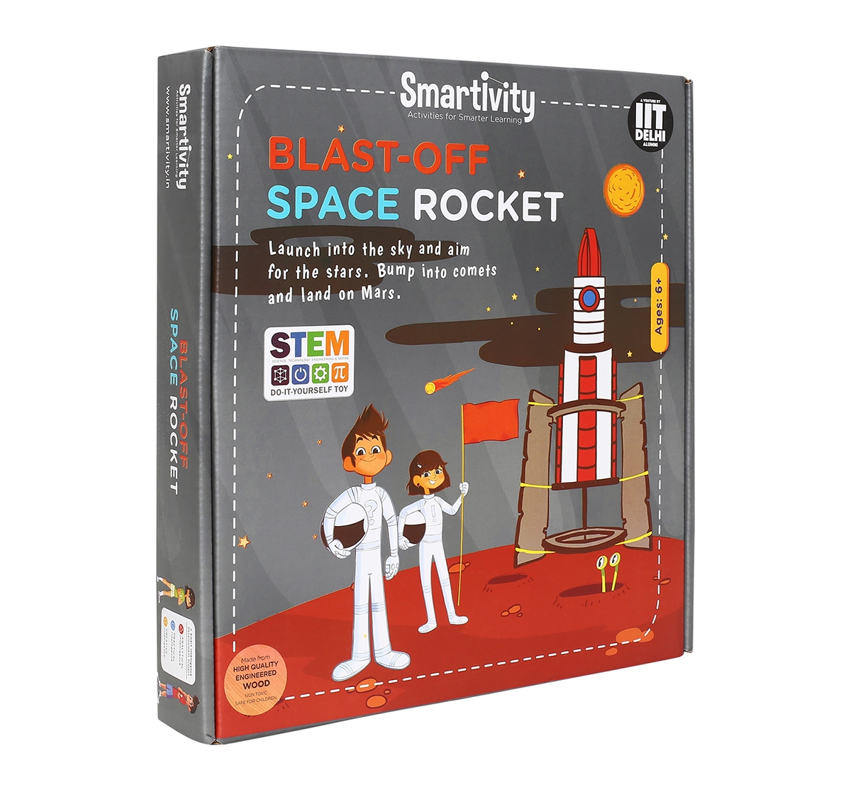 Smartivity | Smartivity Space Rocket Blast-off Action STEM Toy, Educational & Construction based DIY Fun Activity Game for Kids 6 to 14, Gifts for Boys & Girls, Learn Science Engineering Project, Made in India 2