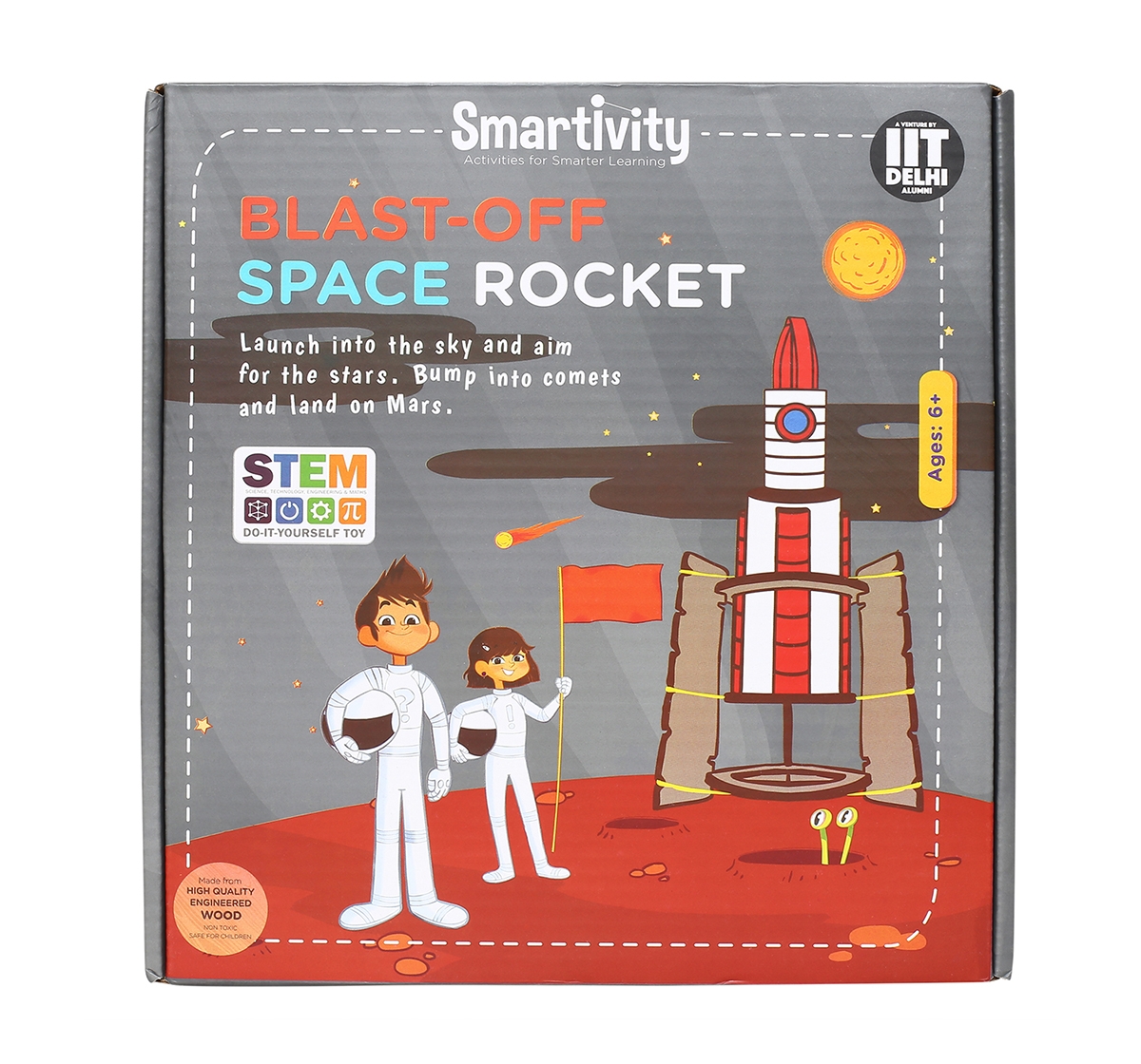 Smartivity | Smartivity Space Rocket Blast-off Action STEM Toy, Educational & Construction based DIY Fun Activity Game for Kids 6 to 14, Gifts for Boys & Girls, Learn Science Engineering Project, Made in India 0