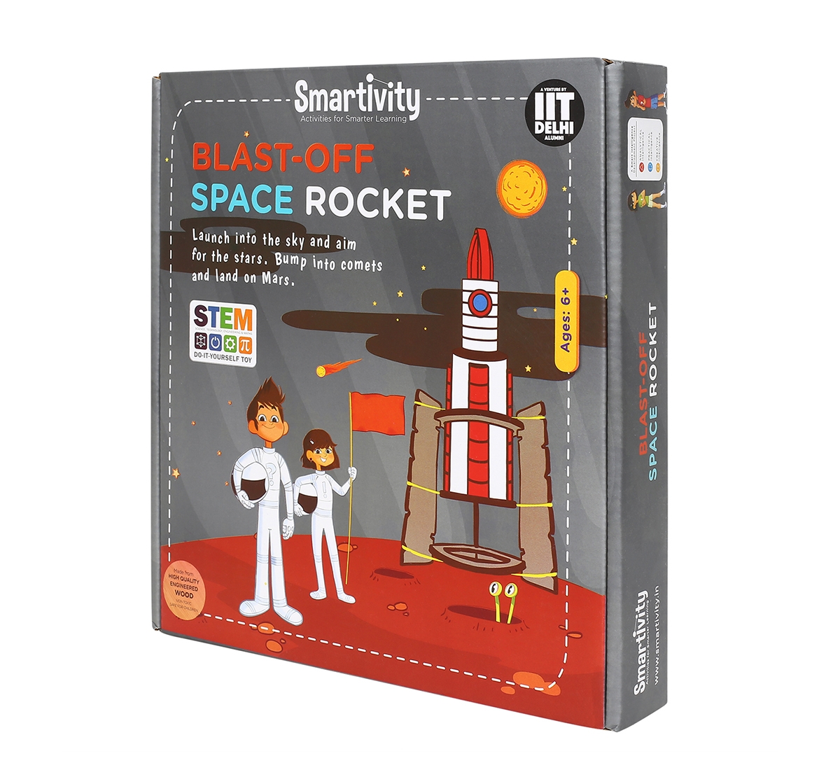 Smartivity | Smartivity Space Rocket Blast-off Action STEM Toy, Educational & Construction based DIY Fun Activity Game for Kids 6 to 14, Gifts for Boys & Girls, Learn Science Engineering Project, Made in India 1