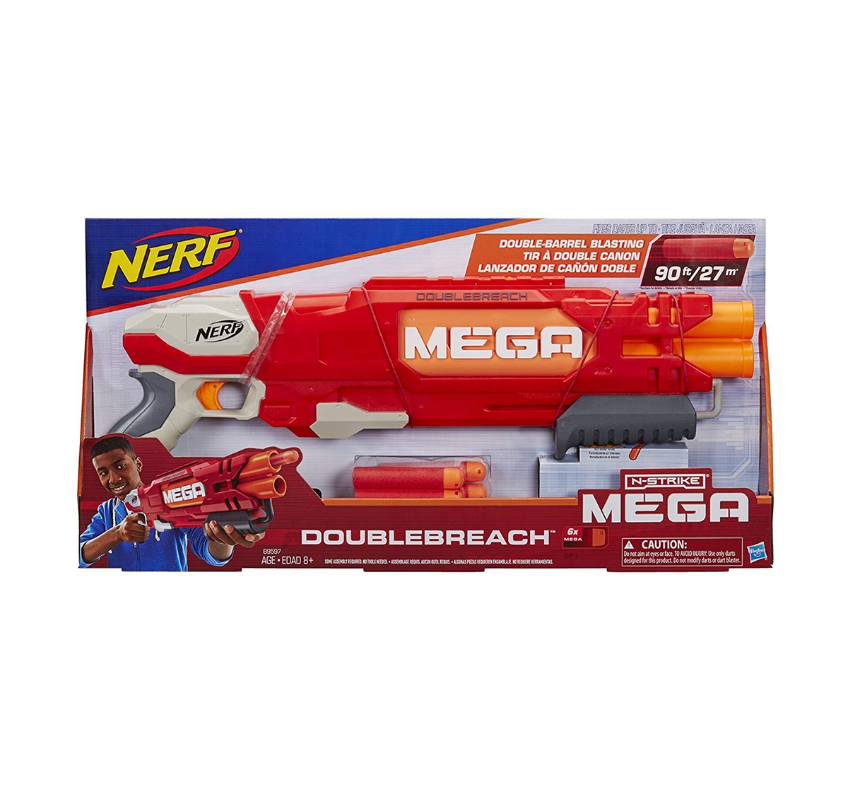 Nerf | Nerf Mega Doublebreach Blaster -- Breech Load, Pump Action -- age 6Y+ 0