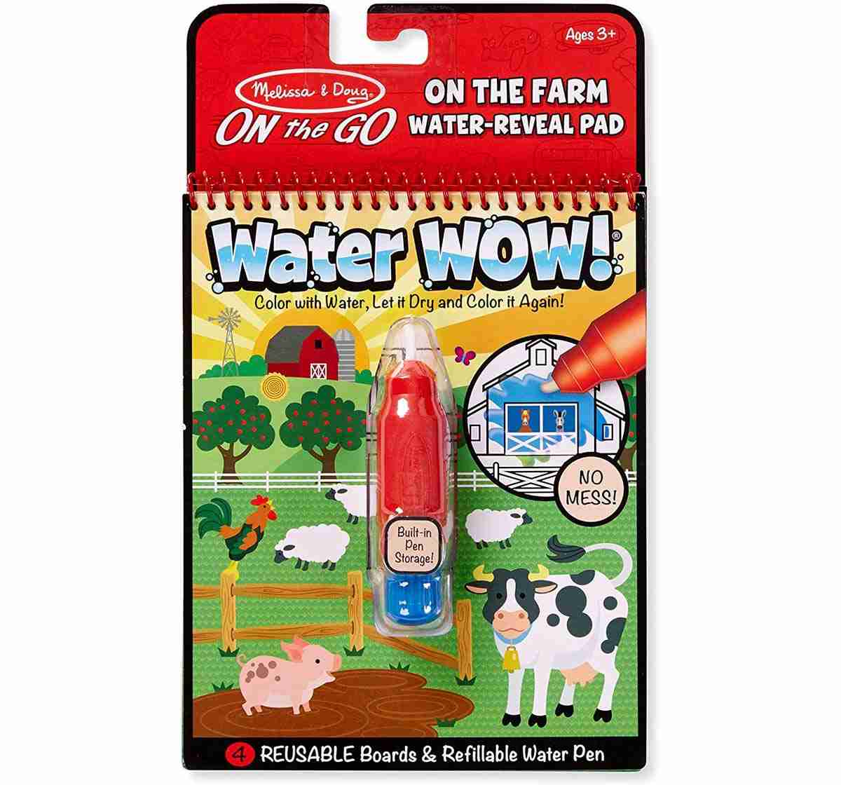 Melissa & Doug On The Farm Water-Reveal Pad- Red School Stationery for Kids age 3Y+