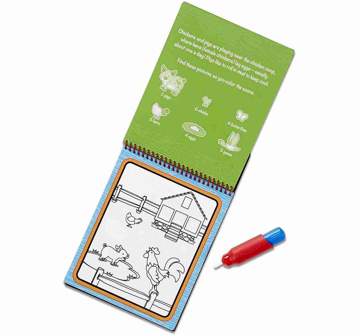 Melissa & Doug On The Farm Water-Reveal Pad- Red School Stationery for Kids age 3Y+