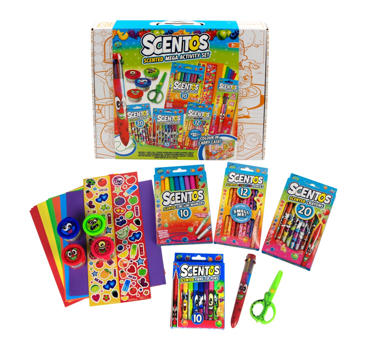 Scentos Mega Activity Set  - 54 Pcs School Stationery for Kids age 3Y+