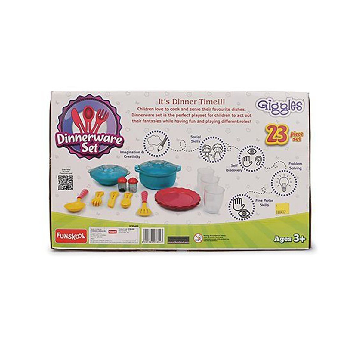 Giggles Dinnerware Set - 23 Pieces Kitchen Sets & Appliances for Kids age 3Y+