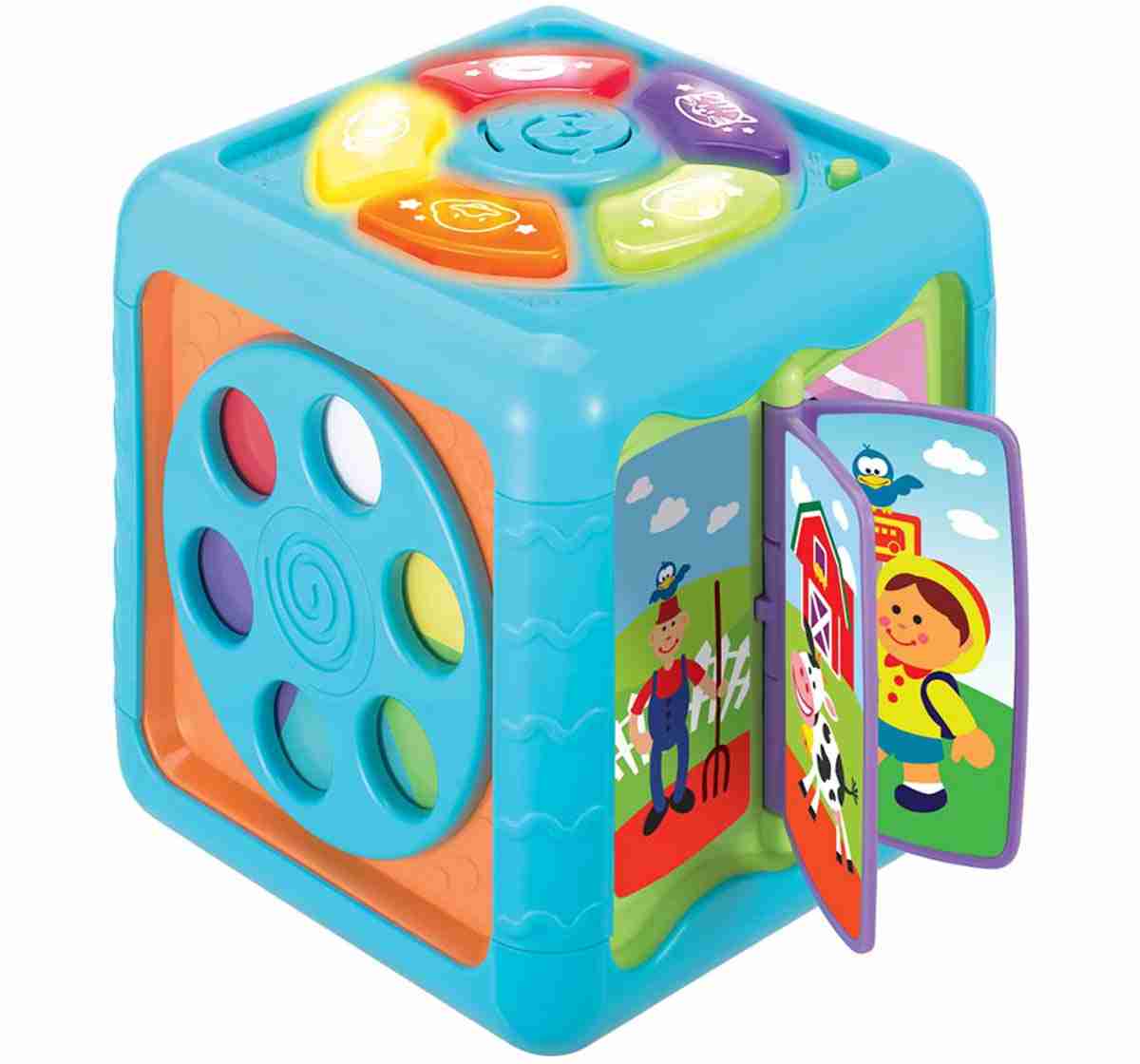 Winfun Side To Side Discovery Blue Cube Learning Toys for Kids age 6M+
