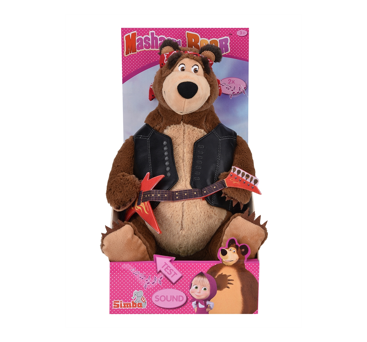 Masha And The Bear | Simba Masha Plush Bear With Melody Fun Interactive Soft Toys for Kids age 3Y+ - 36 Cm (Brown) 5