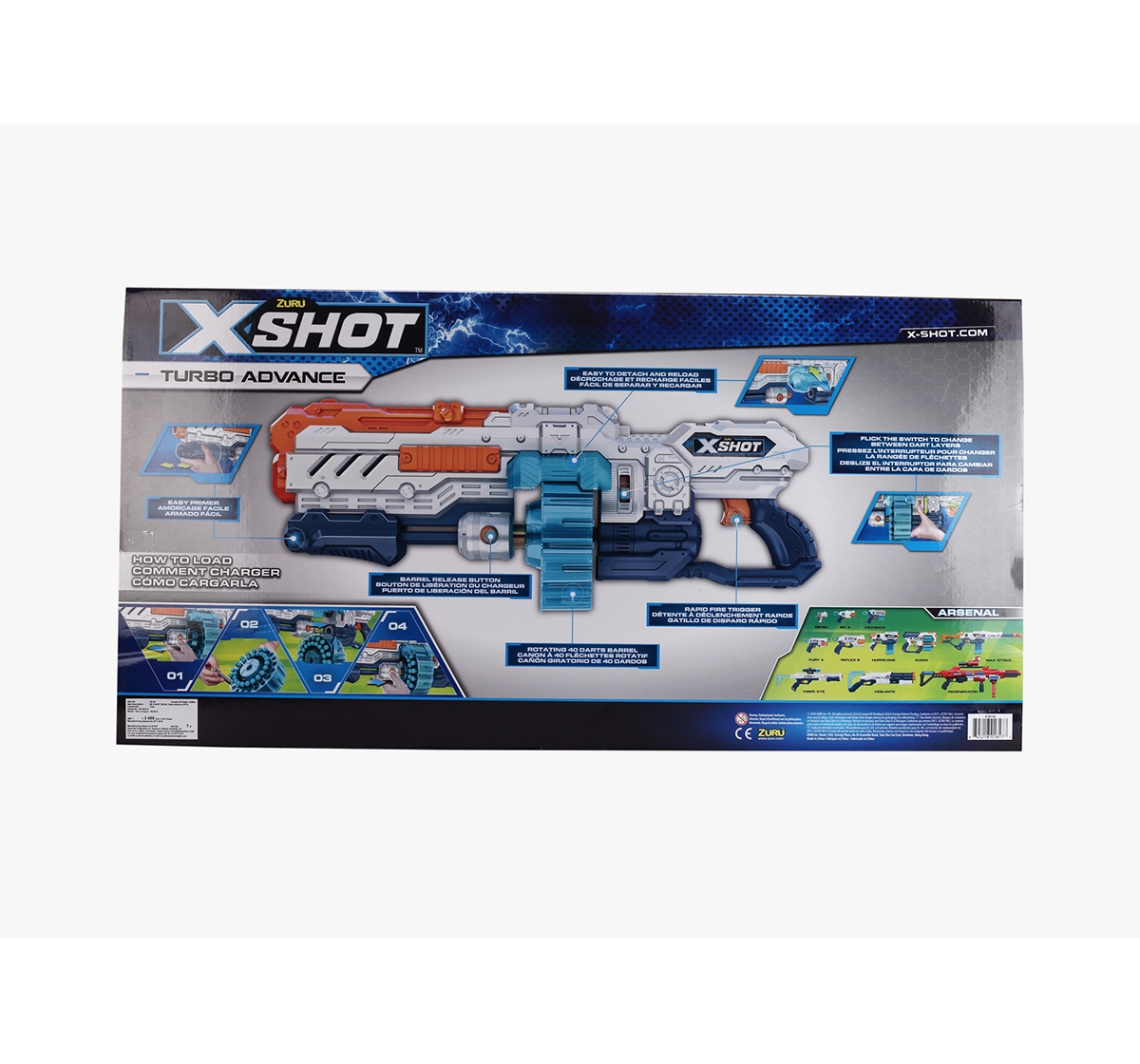 X-Shot | X-Shot Excel Turbo Advance 40-Capacity Barrel Dart Blasters for Kids age 8Y+ 1